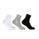 Kit 3 Pares de Meias 39/43 Cano Longo Atoalhada Branca/Cinza/Preta (004HOML19098) Hoahi