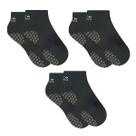Kit 3 Pares De Meias Antiderrapante Para Pilates Hidro Hidroginastica Preto