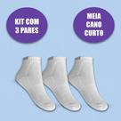 Kit 3 Pares de Meias Kyor Unissex Brancas Cano Longo Cano Curto Soquete