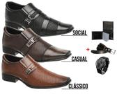 Kit 3 Pares De Sapato Social Masculino + Brindes