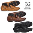 Kit 3 Pares Drive Mocassim Masculino Em Couro