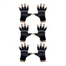 Kit 3 Pares Luva De Inverno Para Frio Em Poliester Quentinha Adulto Unissex Meio Dedo