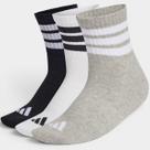 Kit 3 Pares Meia Adidas Cush Cano Médio - Branco e Cinza - 38/40 Kit 3 Pares Meia Adidas Cush Cano Médio - Branco e Cinza - 38/40