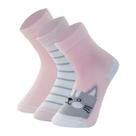 Kit 3 pares meia cas c medio bebe c/lycra infantil mash 16-21 rosa bichinhos gato Kit 3 pares meia cas c medio bebe c/lycra infantil mash 16-21 rosa bichinhos gato