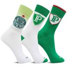 Kit 3 Pares Meia Casual Oficial Futebol Clube Palmeiras