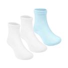 Kit 3 Pares Meia Lisa Cano Alto Algodão Branca Azul Pimpolho Kit 3 Pares Meia Lisa Cano Alto Algodão Branca Azul Pimpolho