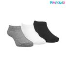Kit 3 Pares Meia Lisa Invisível Algodão Branca Cinza Preta Pimpolho Kit 3 Pares Meia Lisa Invisível Algodão Branca Cinza Preta Pimpolho