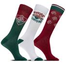 Kit 3 pares Meia Masculina Casual FLUMINENSE Futebol Clube Kit 3 pares Meia Masculina Casual FLUMINENSE Futebol Clube