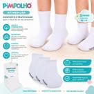 Kit 3 Pares Meia Pimpolho Branca Algodão Menino Menina Kit 3 Pares Meia Pimpolho Branca Algodão Menino Menina