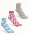 Kit 3 Pares Meias Cano Curto Estampada Feminina Marisa-17456 Kit 3 Pares Meias Cano Curto Estampada Feminina Marisa-17456
