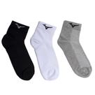 Kit 3 Pares Meias Esportivas Mizuno Cano Curto Cinza/Branco/Preto Kit 3 Pares Meias Esportivas Mizuno Cano Curto Cinza/Branco/Preto