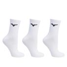 Kit 3 Pares Meias Esportivas Mizuno Cano Médio Branco/Preto Kit 3 Pares Meias Esportivas Mizuno Cano Médio Branco/Preto