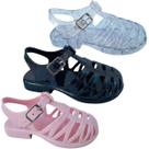 Kit 3 Pares Sandália Infantil Feminina Percatinha Menina Tratorada Estilosa Glitter Escolar