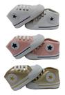 Kit 3 pares Sapatinho Bebê Tênis Cano Alto Menina