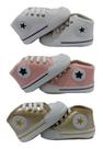 Kit 3 pares Sapatinho Bebê Tênis Cano Alto Menina