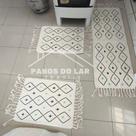 Kit 3 Passadeira Rosa de Cozinha Corredor Estampa Geométrica Tecido Grosso Tear Nozinho 100% Algodão