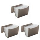 Kit 3 Pastas Sanfonadas Plástica Duplicata 31 Divisórias 19x24cm Divisórias:31Cor:Fume