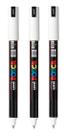 Kit 3 PC-1MR Caneta Posca Branca Extra Fina