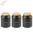 Kit 3 pç Latas com Tampa de Bambu Linha Sense Lançamento Ou