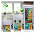 Kit 3 Pç Pote Hermético Para Mantimentos De Cozinha Kit 3 Pç Pote Hermético Para Mantimentos De Cozinha