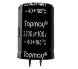 KIT 3 PÇS - CAPACITOR ELETROLITICO 2200X100V - 2200UF X 100V - 105º GRAUS