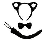 Kit 3 Pçs Gatinha Tiara Gravata Rabo Fantasia Cosplay Kit 3 Pçs Gatinha Tiara Gravata Rabo Fantasia Cosplay