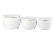 Kit 3 Pçs P,m,g Cachepôs Estilo Caldeirão Em Alumínio/nobre Kit 3 Pçs P,m,g Cachepôs Estilo Caldeirão Em Alumínio/nobre