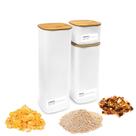 Kit 3 Pçs Pote Hermético Tamanho C Plástico Bambu + Adesivo