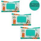 KIT 3 PCT Toalhas Umedecidas Bebê Infantil Baby Lenn 360UN 120 CADA PCT Sem Alcool Etilíco