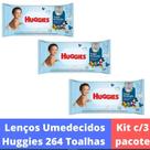 KIT 3 Pct Toalhas Umedecidas Huggies Tripla Proteção 88 Unidades