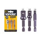 Kit 3 Peça Adaptador Soquete Parafusadeira Furadeira Vonder Kit 3 Peça Adaptador Soquete Parafusadeira Furadeira Vonder