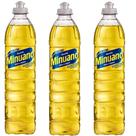 Kit 3 peça detergente minuano liquido amarelo neutro 500ml