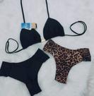 *Kit 3 Peças* 1 Top+2 Calcinha de Biquíni Cortininha c/ Calcinha Borboleta Fio Duplo