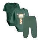 Kit 3 Peças Bebê Body Estampado e Mijão Malha Cores Reativas Kit 3 Peças Bebê Body Estampado e Mijão Malha Cores Reativas