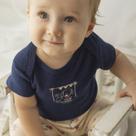 Kit 3 Peças Bebê Menino Angerô em Cotton Body's e Short Marinho/Areia Tamanho:RN