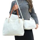 Kit 3 Peças Bolsa Feminina Branca Grande Média + Necessarie