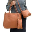 Kit 3 Peças Bolsa Feminina Caramelo Grande Média Necessarie