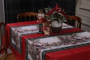 Kit 3 peças Caminho de Mesa 1,30 x 0,50 Toalha 8 Lugares Jacquard 3,00x1,50 Natal Decoração Cozinha Sala