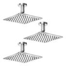 Kit 3 Peças Chuveiro De Teto Docol Slim Cromado 01914906 Cinza Polido