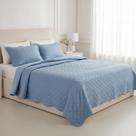 Kit 3 Peças Cobre Leito Queen ( 01 Colcha 2,20 x 2,30 m 02 Fronhas 50 x 70 cm) Azul Bebê Matelassê