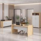 Kit 3 Peças com Mesa para Escritório Diretor em Tamburato 1600, Armário com Nicho e Balcão com Gavet Kit 3 Peças com Mesa para Escritório Diretor em Tamburato 1600, Armário com Nicho e Balcão com Gavet