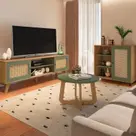 Kit 3 Peças com Rack para TV até 75 Polegadas, Buffet e Mesa de Centro Memphis Kit 3 Peças com Rack para TV até 75 Polegadas, Buffet e Mesa de Centro Memphis