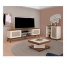 Kit 3 Peças com Rack para TV até 75 Polegadas Buffet e Mesa de Centro Memphis Saara Artely Bege