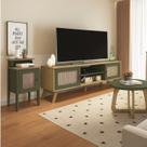 Kit 3 Peças com Rack para Tv até 75 Polegadas Mesa de Centro e Mesa de Apoio Charlotte Kit 3 Peças com Rack para Tv até 75 Polegadas Mesa de Centro e Mesa de Apoio Charlotte