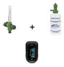 Kit 3 Peças - Fluxômetro Para Cilindro De Oxigênio + Frasco Umidificador Para Cilindro Do Oxigênio + Oximetro De Dedo Kit 3 Peças - Fluxômetro Para Cilindro De Oxigênio + Frasco Umidificador Para Cilindro Do Oxigênio + Oximetro De Dedo