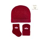 Kit 3 Peças Gorro Meia Luva Bebê 9100 Enxoval Maternidade Chá do Bebê