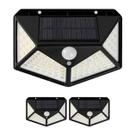 Kit 3 Peças Lâmpada Solar de Parede Jardim Externa c Sensor