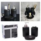 Kit 3 Peças Lavabo Luxo Porcelanato Saboneteira e Porta Escovas de Dente - MultiVendas Moderno