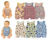 Kit 3 Peças Macacão Bebe Menino Menina Algodão Roupa Malha
