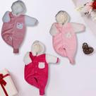 Kit 3 Peças Macacão Bebe Plush Pele Caneiro Pelúcia Menina